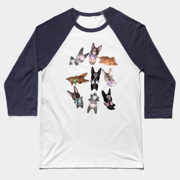 Bunny Yoga Baseball T-Shirt by vonHobo